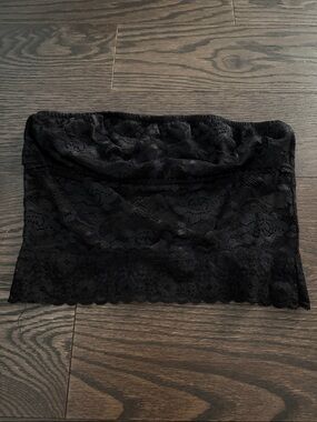 SHEIN Black Lace Strapless Bandeau